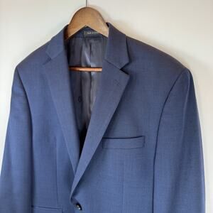 Lauren Ralph Lauren Men’s 42R Blue Wool Blazer Natural Stretch Sports Coat EUC